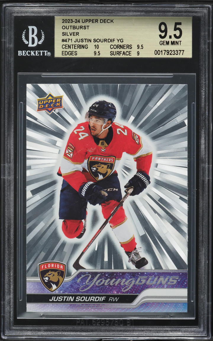 2023 Upper Deck Outburst Silver Young Guns Justin Sourdif ROOKIE #471 BGS 9.5