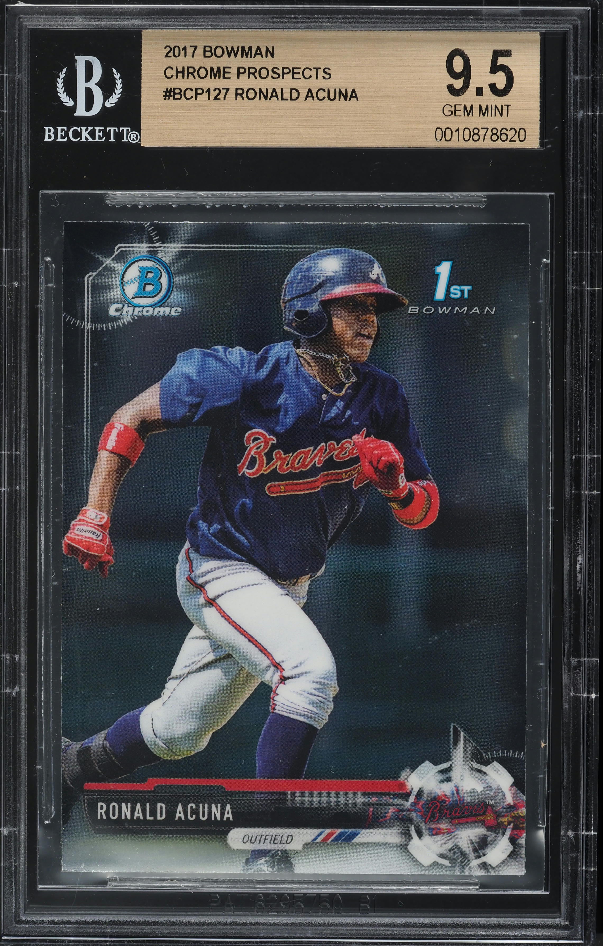 2017 Bowman Chrome Prospects Ronald Acuna ROOKIE #BCP127 BGS 9.5 GEM MINT