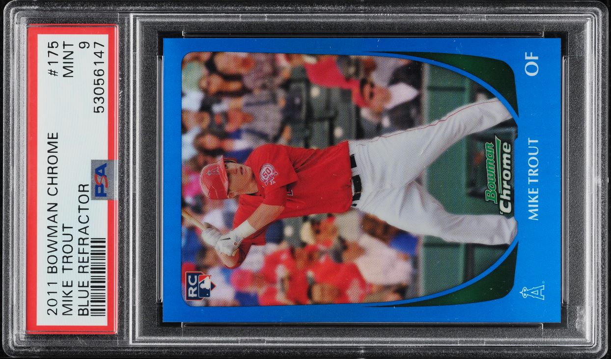 2011 Bowman Chrome Blue Refractor Mike Trout ROOKIE /150 #175 PSA 9 MINT