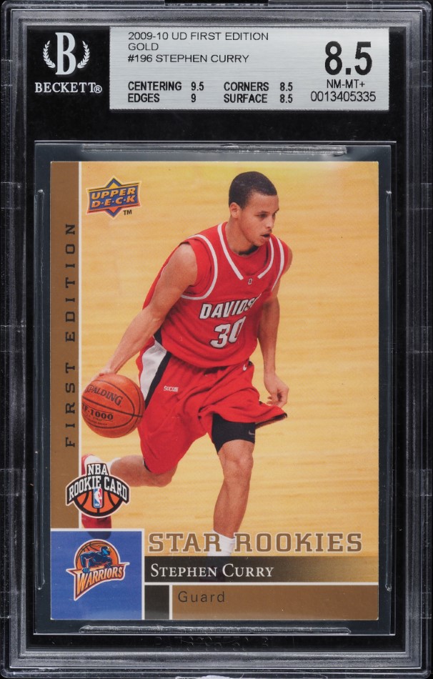 2009 Upper Deck First Edition Gold Stephen Curry ROOKIE #196 BGS 8.5 NM-MT+