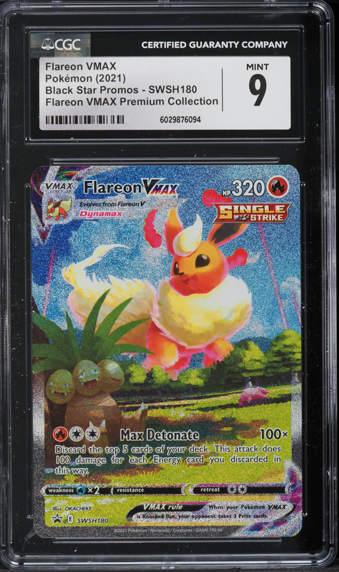 2021 Pokemon SWSH Black Star Promo Alt Art Flareon VMAX #180 CGC 9 MINT