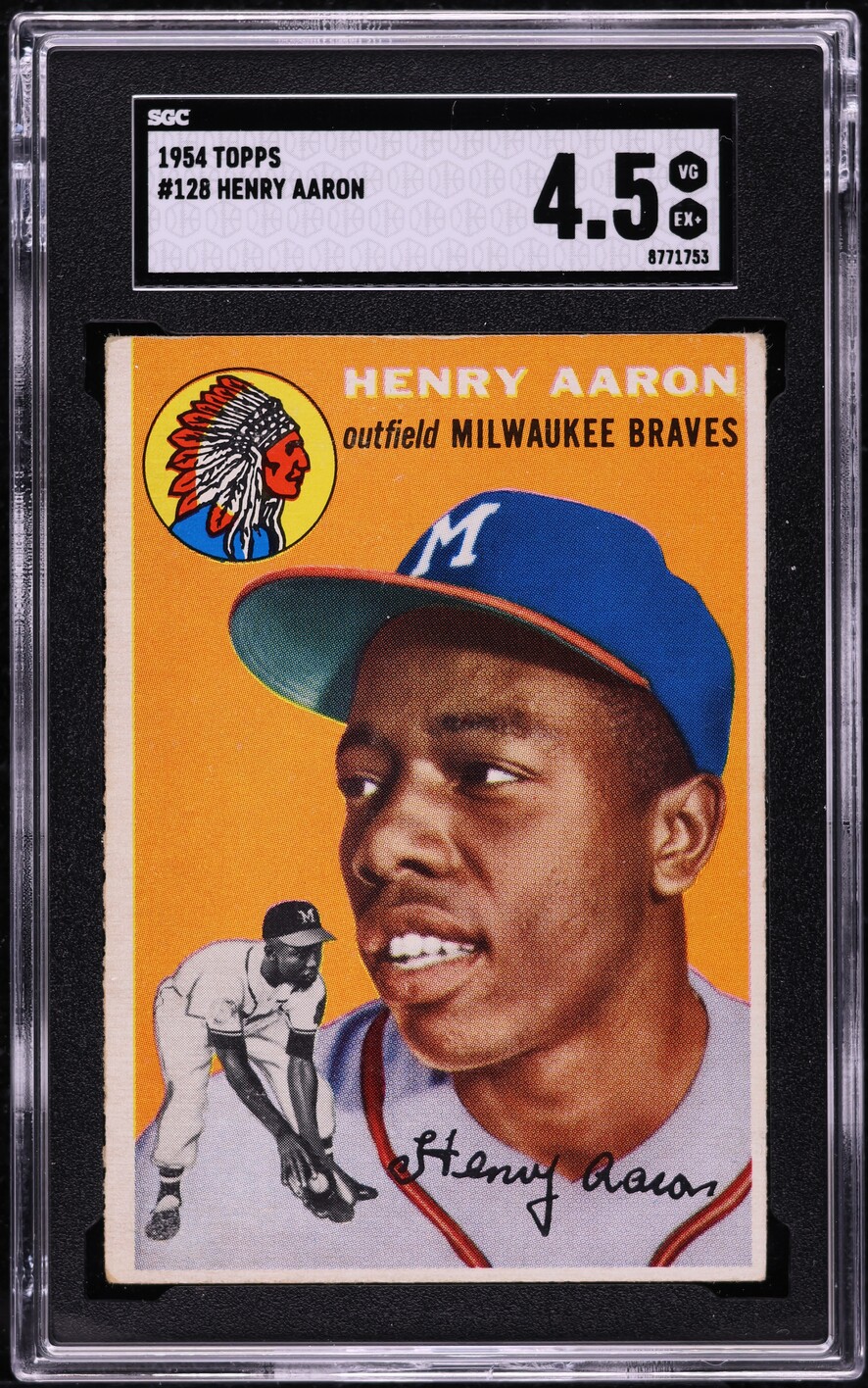 1954 Topps Hank Aaron ROOKIE #128 SGC 4.5 VGEX+