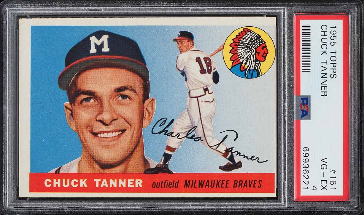 1955 Topps Chuck Tanner ROOKIE #161 PSA 4 VGEX