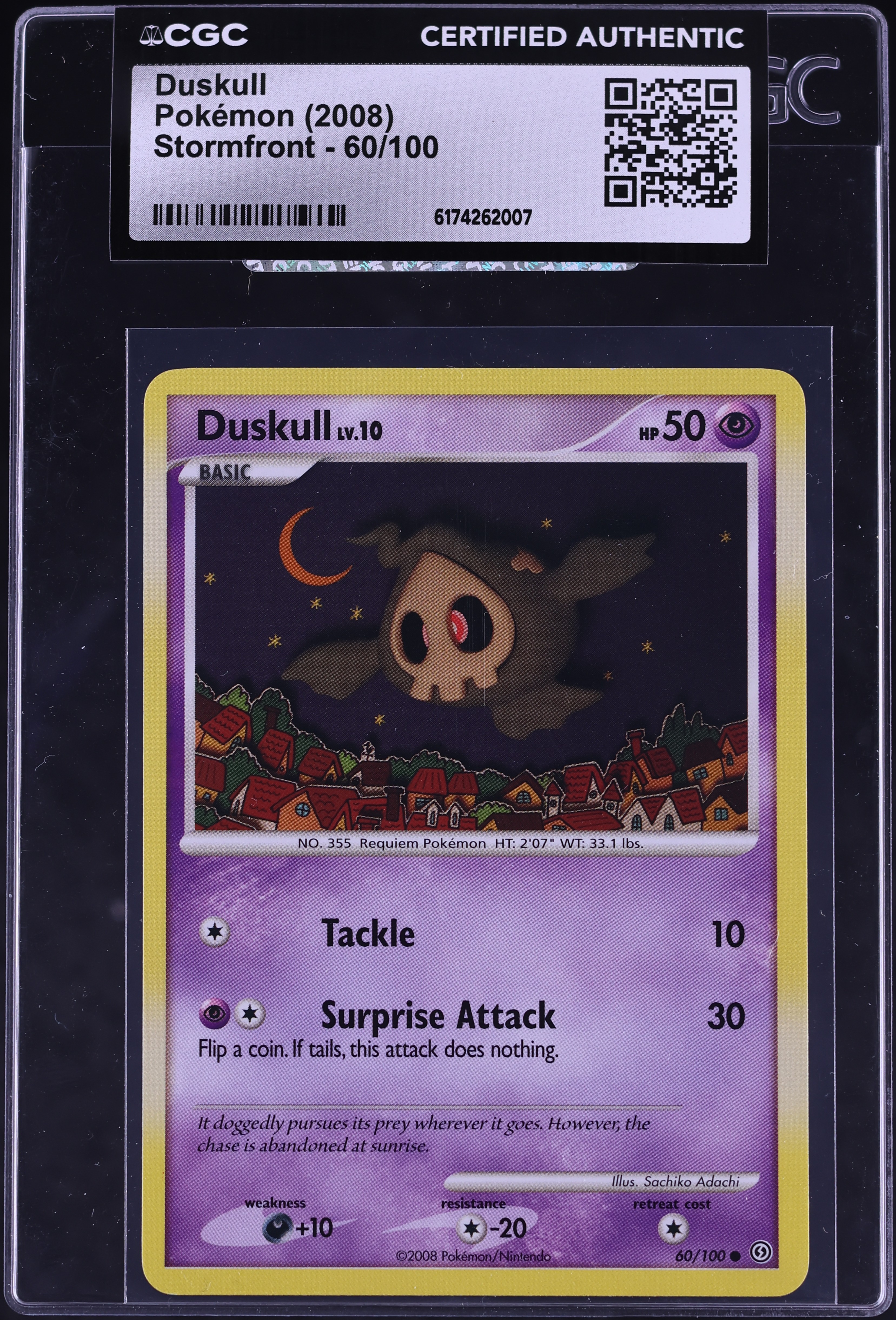 2008 Pokemon Diamond & Pearl Stormfront Duskull #60 CGC AUTH
