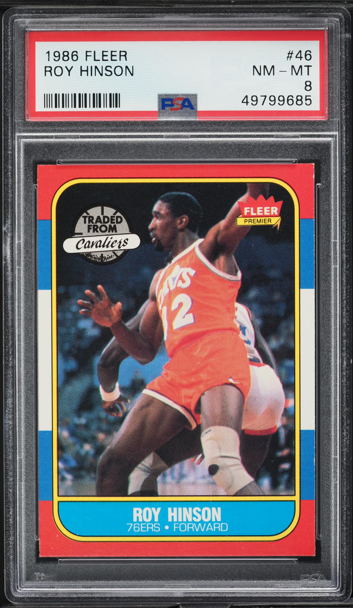 1986 Fleer Basketball Roy Hinson #46 PSA 8 NM-MT