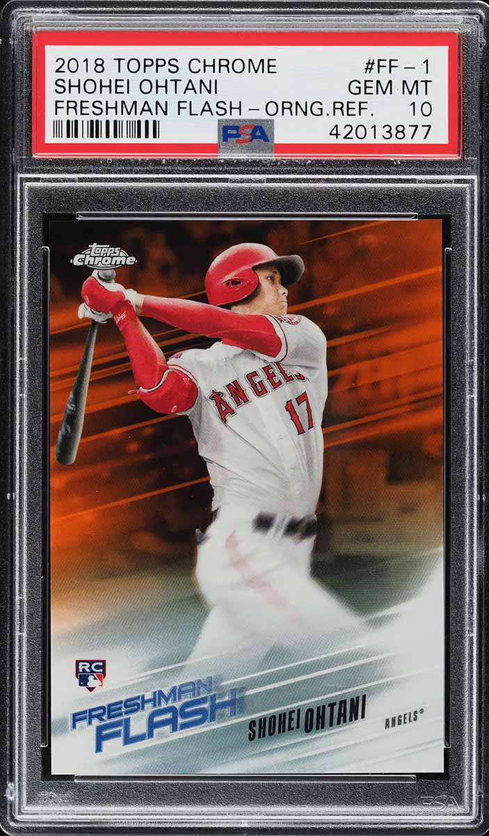 2018 Topps Chrome Orange Refractor Shohei Ohtani ROOKIE /25 #FF-1 PSA 10 GEM