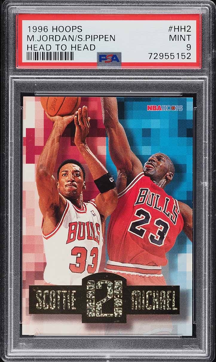 1996 Hoops Head To Head Michael Jordan & Scottie Pippen #HH2 PSA 9 MINT