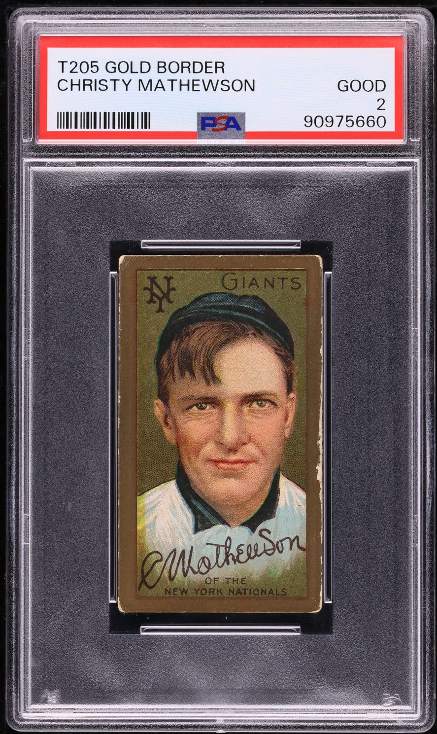 1911 T205 Gold Border Christy Mathewson PSA 2 GD