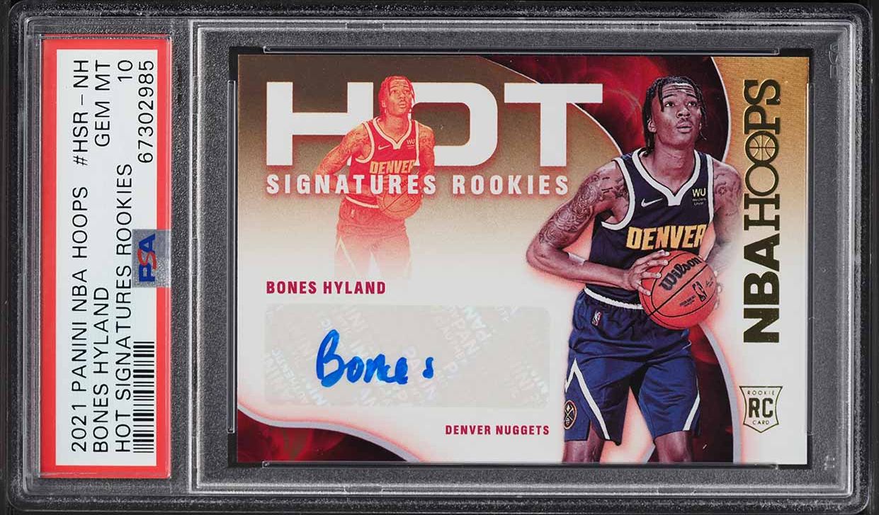 Bones Hyland #HSR-NH 2021-22 Hoops Winter Basketball Hot Signatures Rookies Green