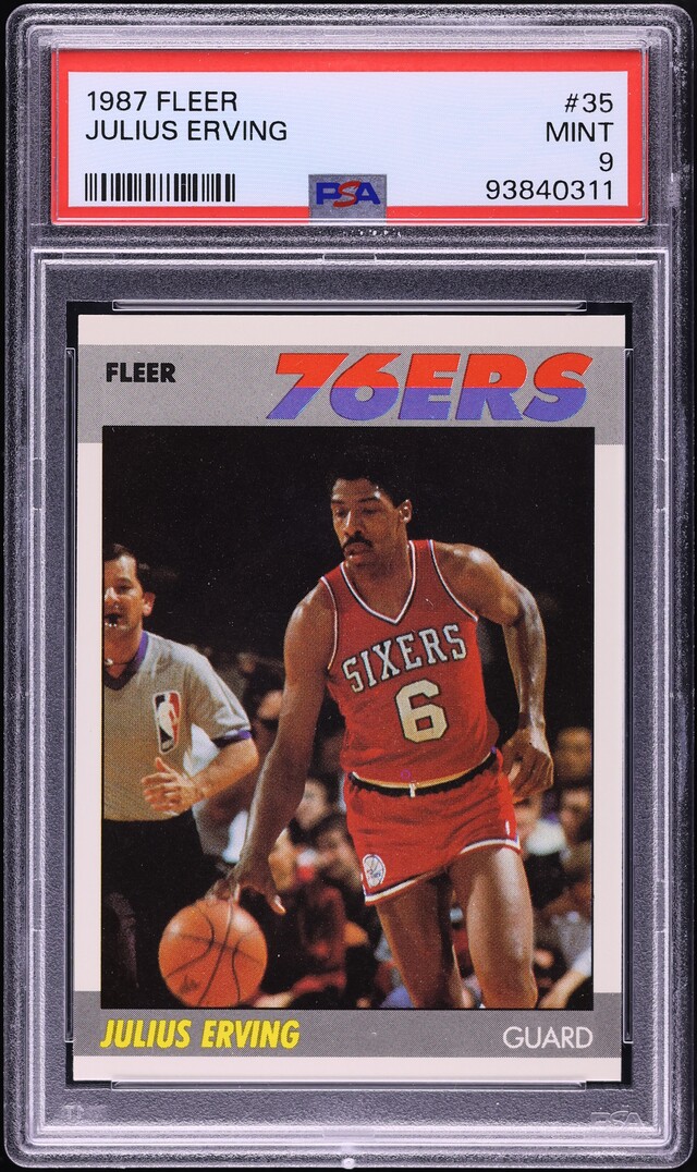 1987 Fleer Basketball Julius Erving #35 PSA 9 MINT