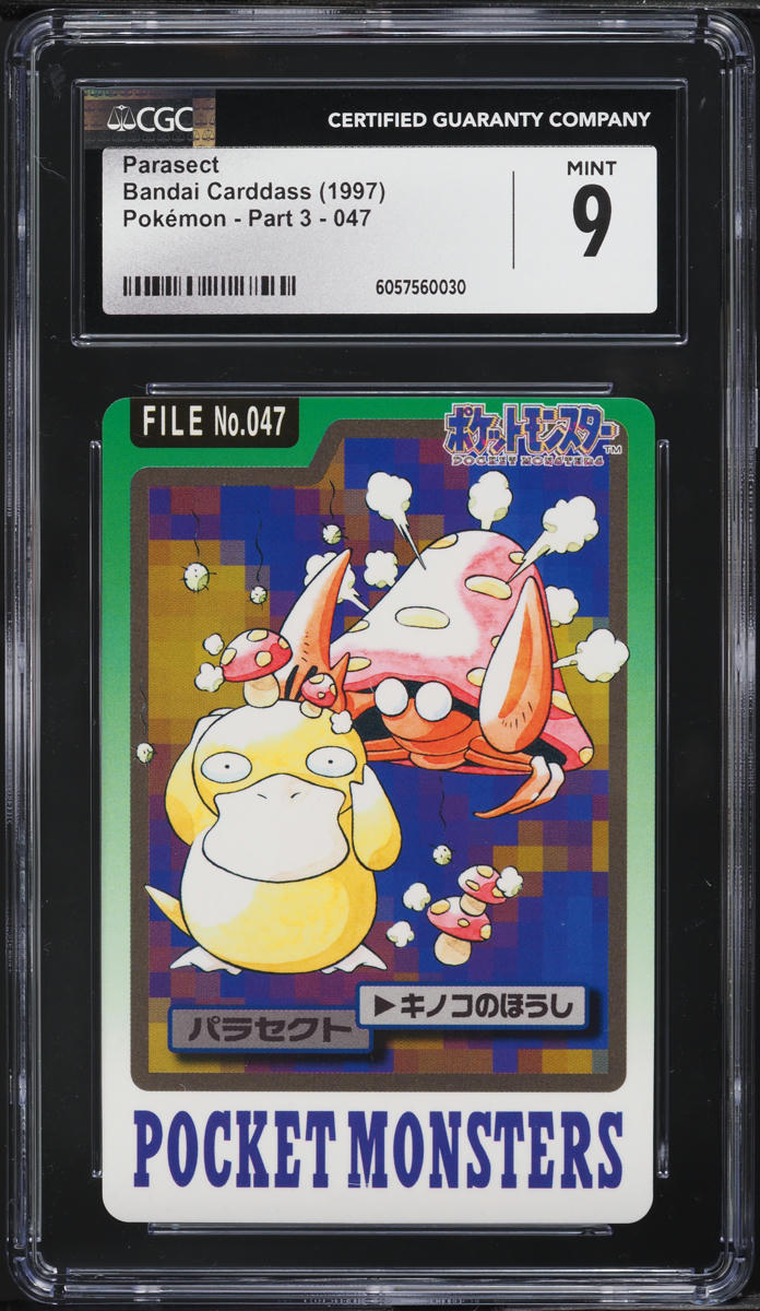 1997 Pokemon Japanese Pocket Monsters Carddass Parasect #47 CGC 9 MINT