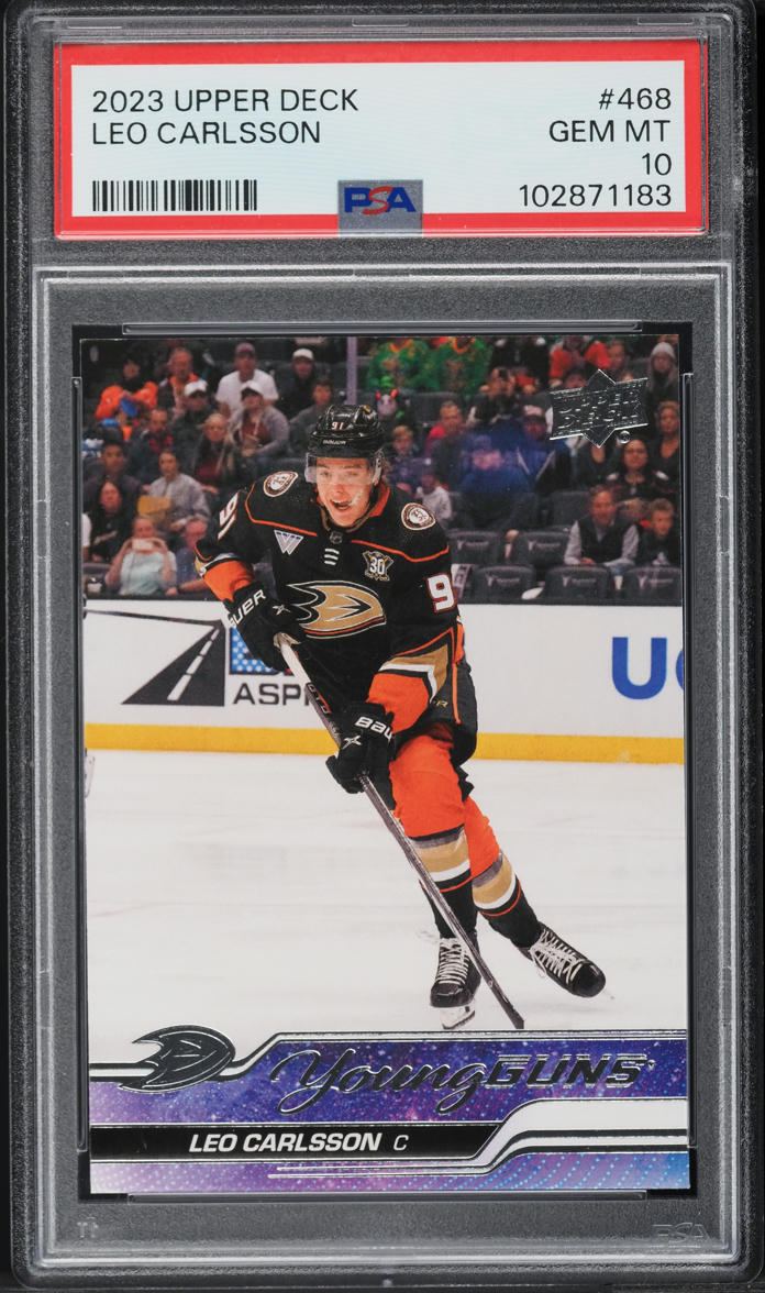 2023 Upper Deck Young Guns Leo Carlsson ROOKIE #468 PSA 10 GEM MINT