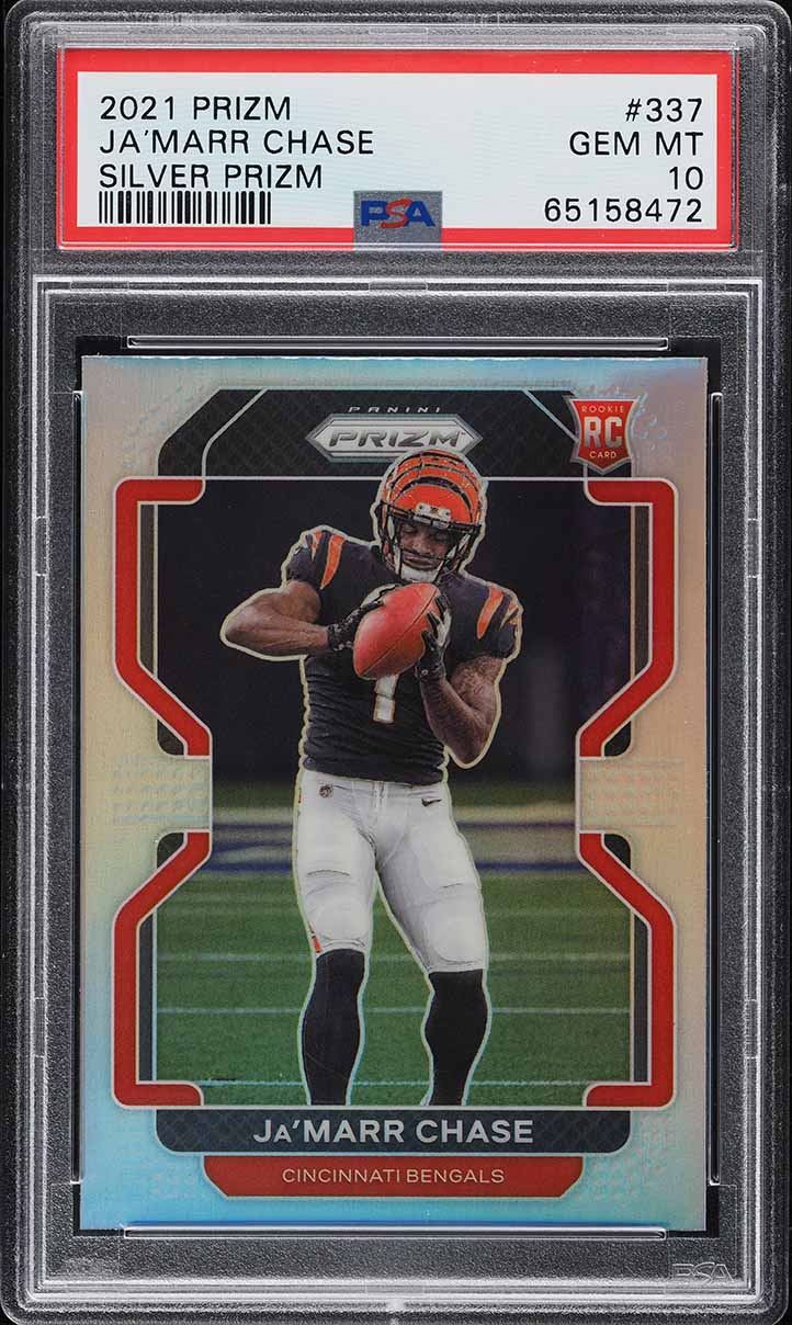 2021 Panini Prizm Silver Prizms Ja’Marr Chase ROOKIE #337 PSA 10 GEM MINT