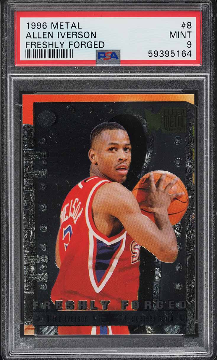 1996 Metal Freshly Forged Allen Iverson ROOKIE #8 PSA 9 MINT