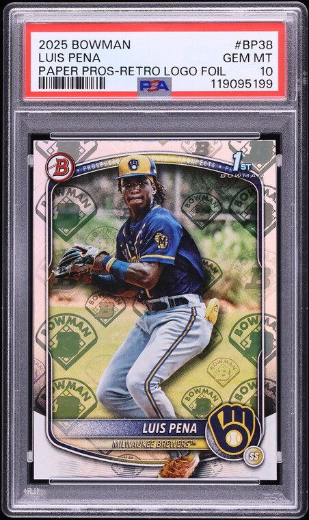 2025 Bowman Paper Retro Logo Foil Luis Pena PROSPECT #BP-38 PSA 10 GEM MINT