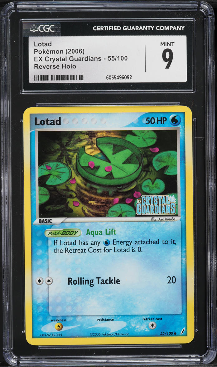 2006 Pokemon EX Crystal Guardians Reverse Holo Lotad #55 CGC 9 MINT