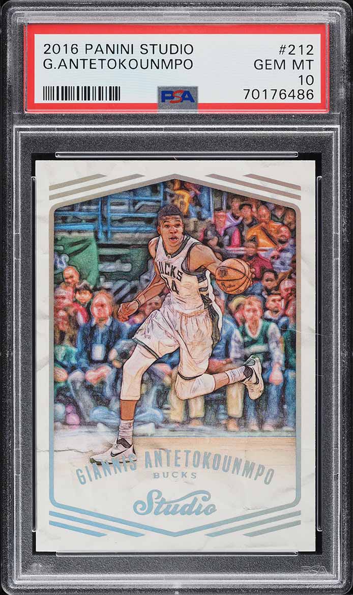 2016 Panini Studio Giannis Antetokounmpo #212 PSA 10 GEM MINT