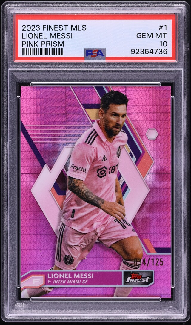 2023 Finest MLS Pink Prism Lionel Messi /125 #1 PSA 10 GEM MINT