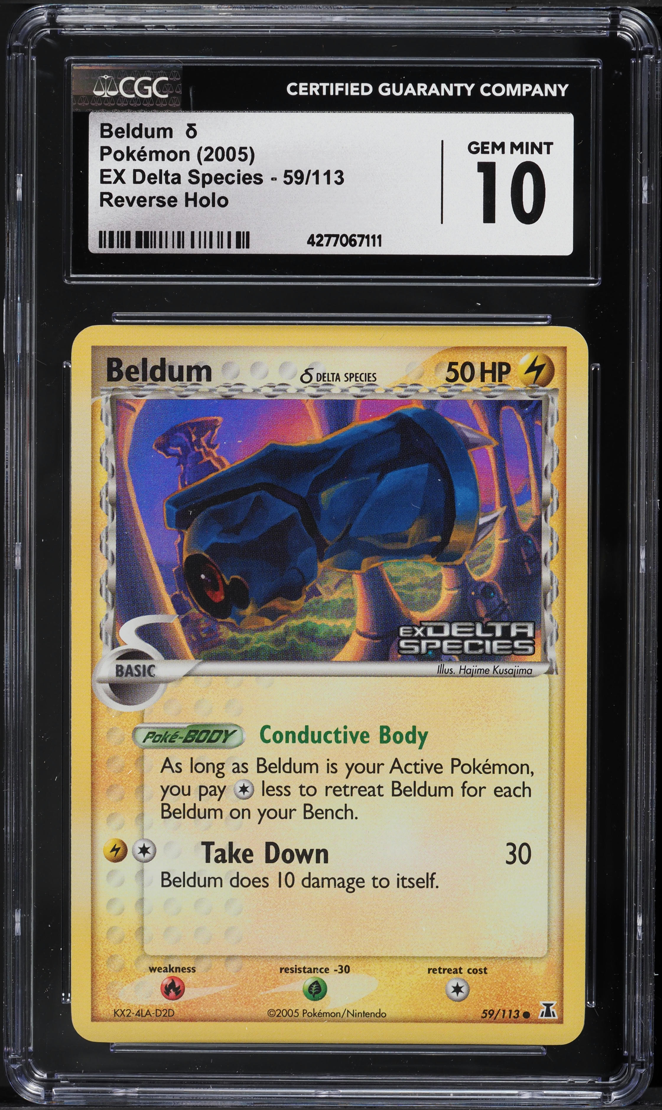 2005 Pokemon EX Delta Species Reverse Holo Beldum #59 CGC 10 GEM MINT