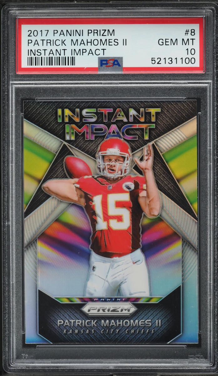 2017 Panini Prizm Instant Impact Patrick Mahomes II ROOKIE #8 PSA 10 GEM MINT