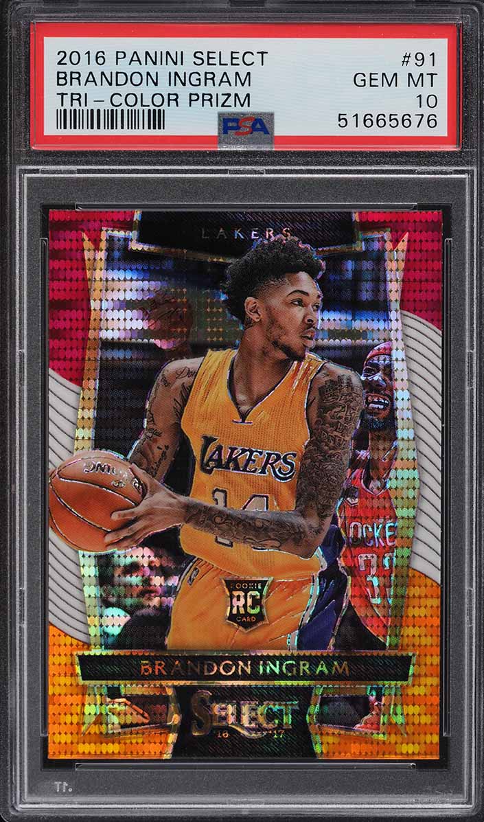 2016 Select Tri-Color Prizms Brandon Ingram ROOKIE RC #91 PSA 10 GEM MINT