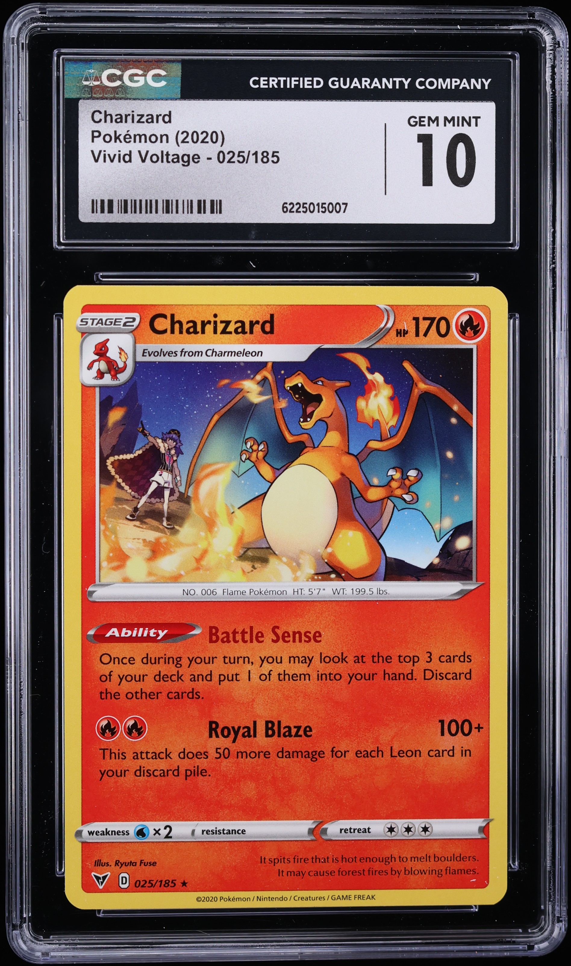 2020 Pokemon Sword & Shield Vivid Voltage Charizard #25 CGC 10 GEM MINT