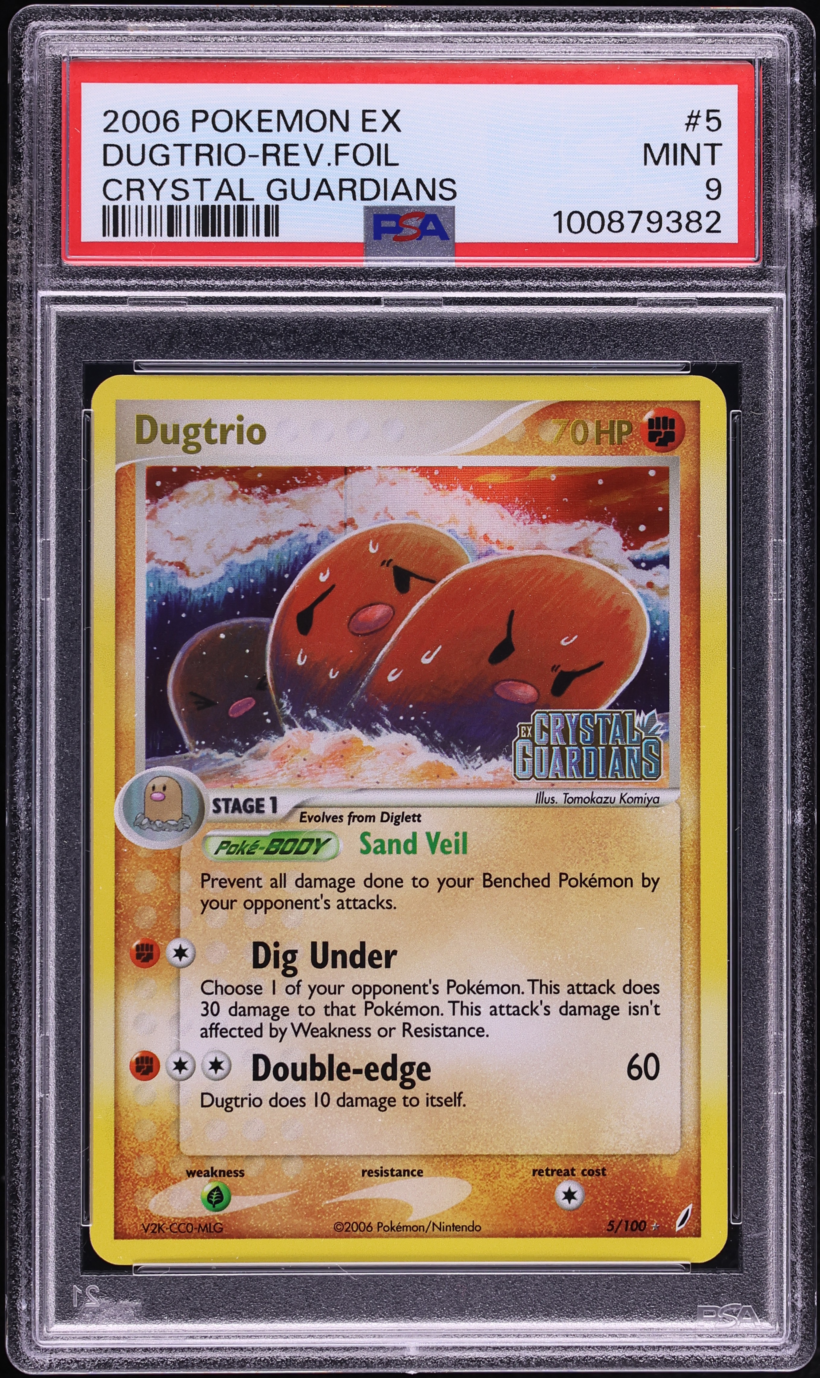 2006 Pokemon EX Crystal Guardians Reverse Holo Dugtrio #5 PSA 9 MINT