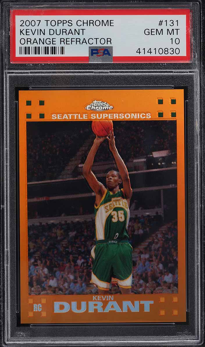 2007 Topps Chrome Orange Refractor Kevin Durant ROOKIE /199 #131 PSA 10 GEM MINT