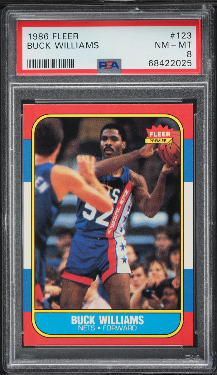 1986 Fleer Basketball Buck Williams #123 PSA 8 NM-MT