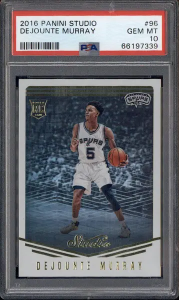2016-17 Panini Studio #96 Dejounte Murray RC PSA 10