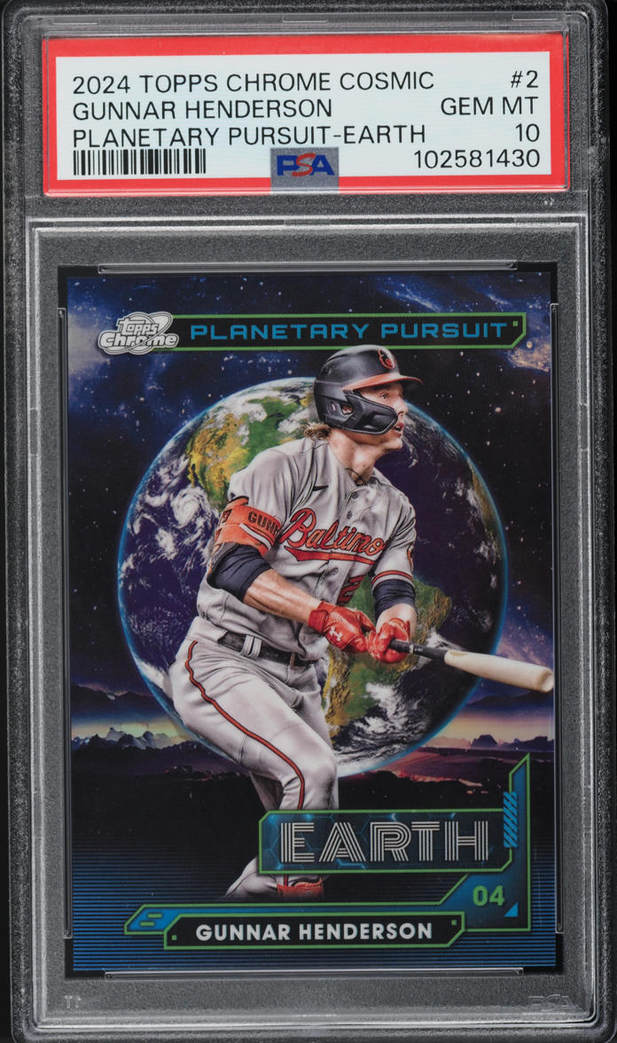 2024 Topps Chrome Cosmic Planetary Pursuit Earth Gunnar Henderson #2 PSA 10 GEM