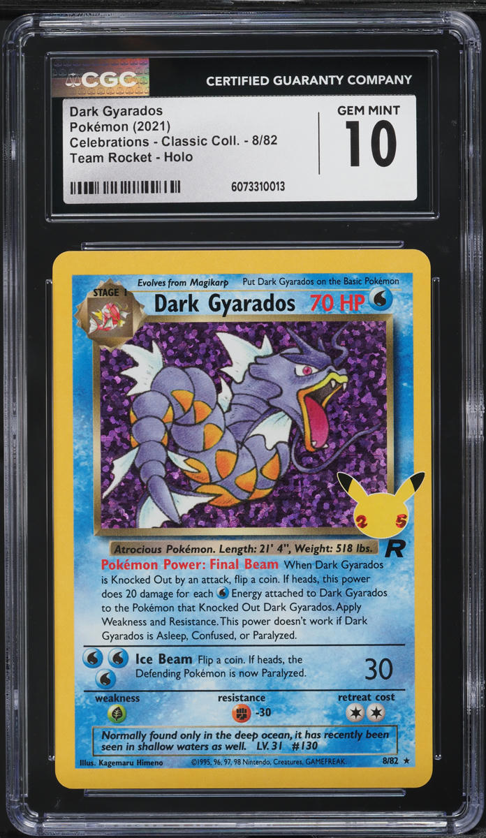 2021 Pokemon SWSH Celebrations Classic Holo Dark Gyarados #8 CGC 10 GEM MINT