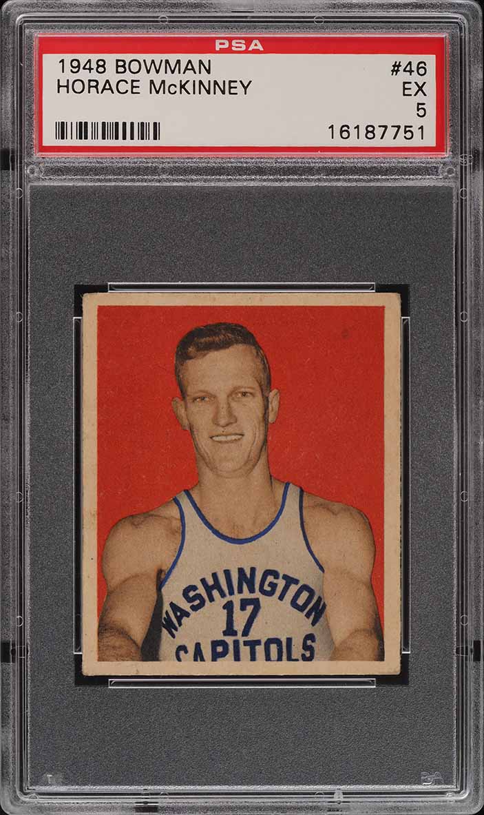 1948 Bowman Basketball Horace Mckinney ROOKIE RC #46 PSA 5 EX