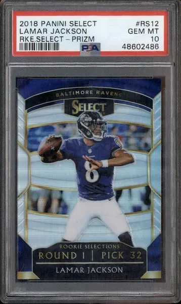 2018 Panini Select Rookie Selections Prizm #RS-12 Lamar Jackson RC PSA 10