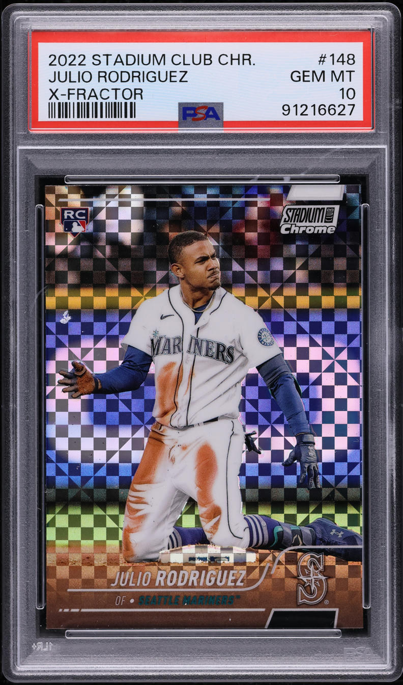 2022 Stadium Club Chrome Xfractor Julio Rodriguez ROOKIE #148 PSA 10 GEM MINT