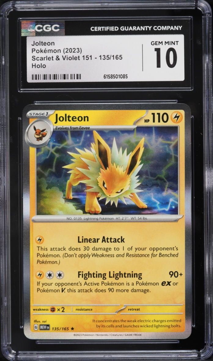 2023 Pokemon Scarlet & Violet 151 Holo Jolteon #135 CGC 10 GEM MINT