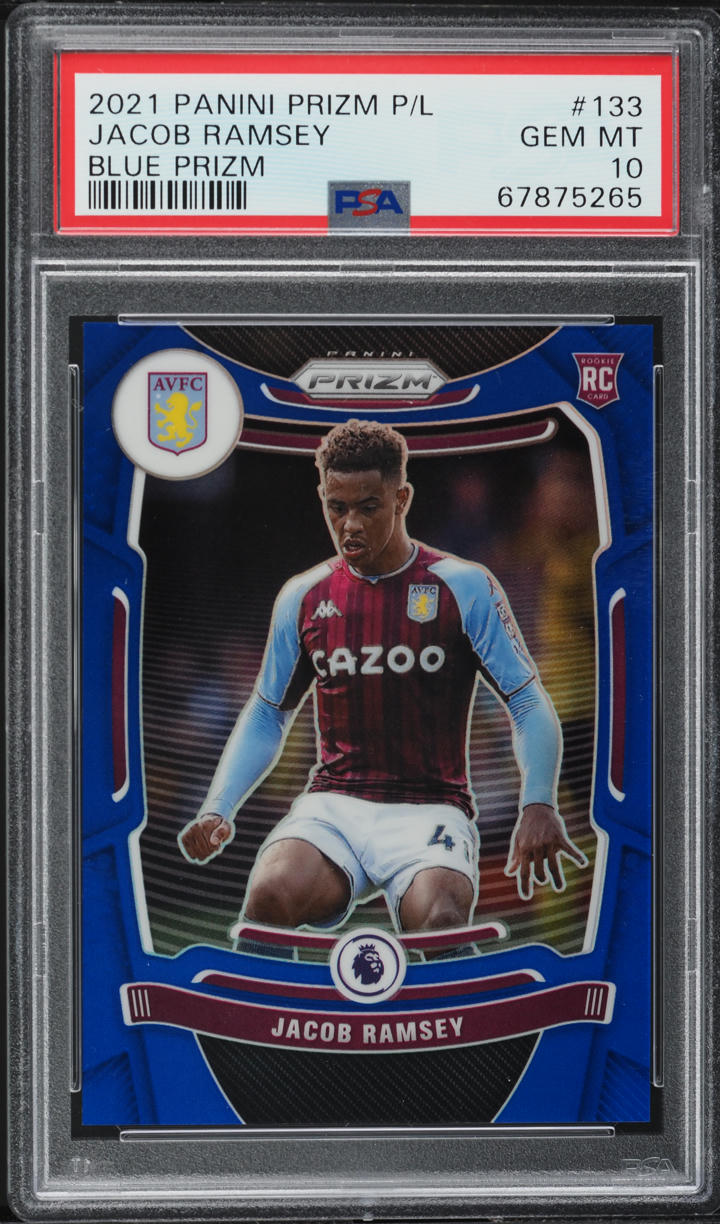2021 Panini Prizm Premier League Blue Jacob Ramsey ROOKIE /340 #133 PSA 10 GEM