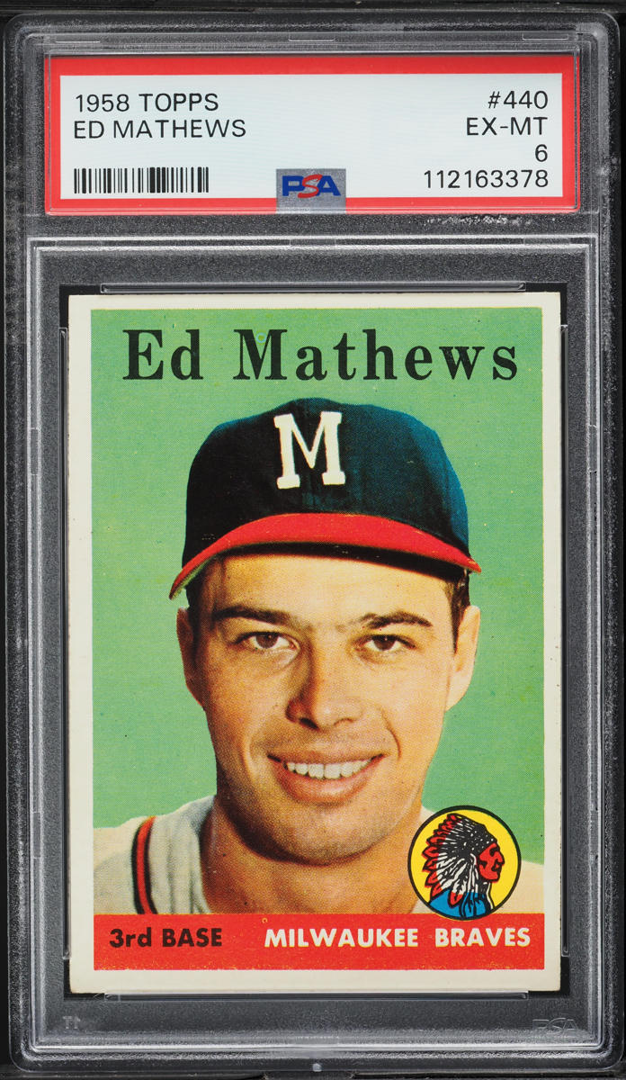 1958 Topps Eddie Mathews #440 PSA 6 EXMT