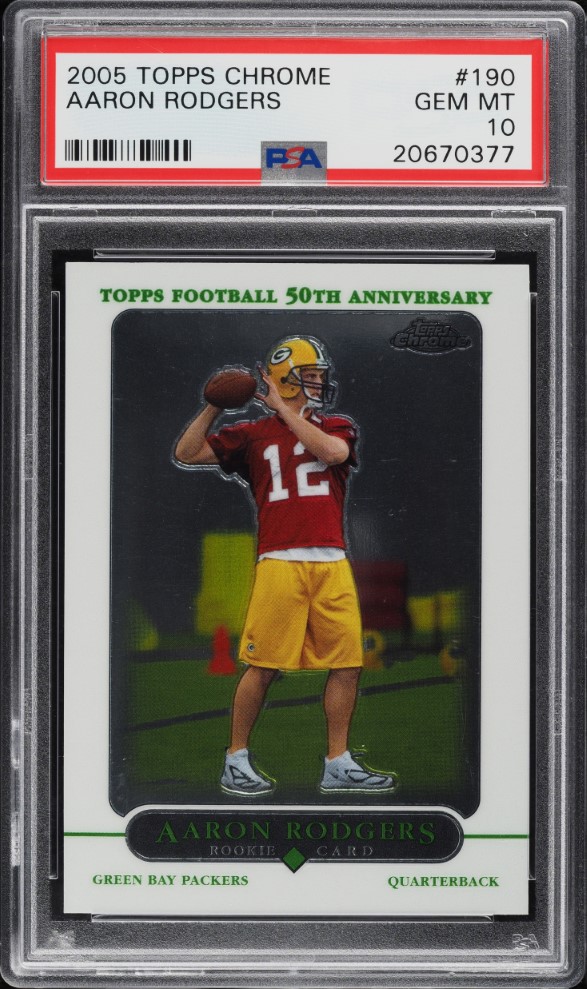 2005 Topps Chrome Aaron Rodgers ROOKIE #190 PSA 10 GEM MINT