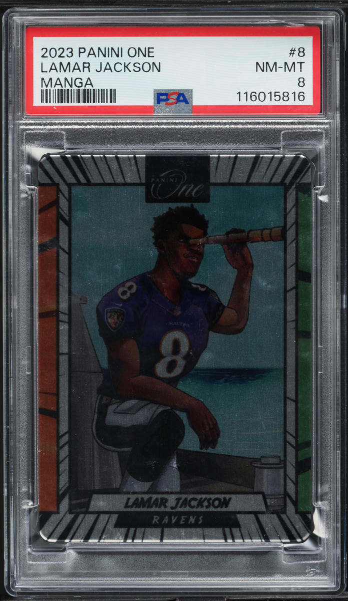 2023 Panini One Color Manga Lamar Jackson #8 PSA 8 NM-MT
