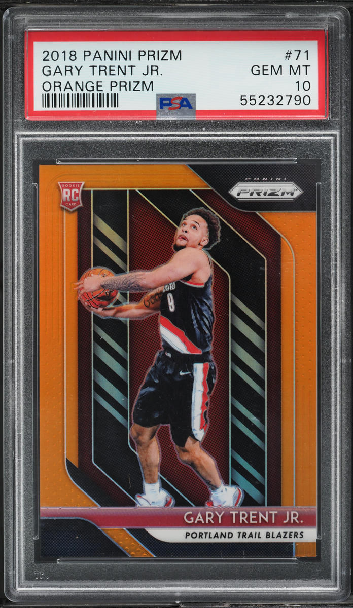 2018 Panini Prizm Orange Prizm Gary Trent Jr. ROOKIE /49 #71 PSA 10 GEM MINT
