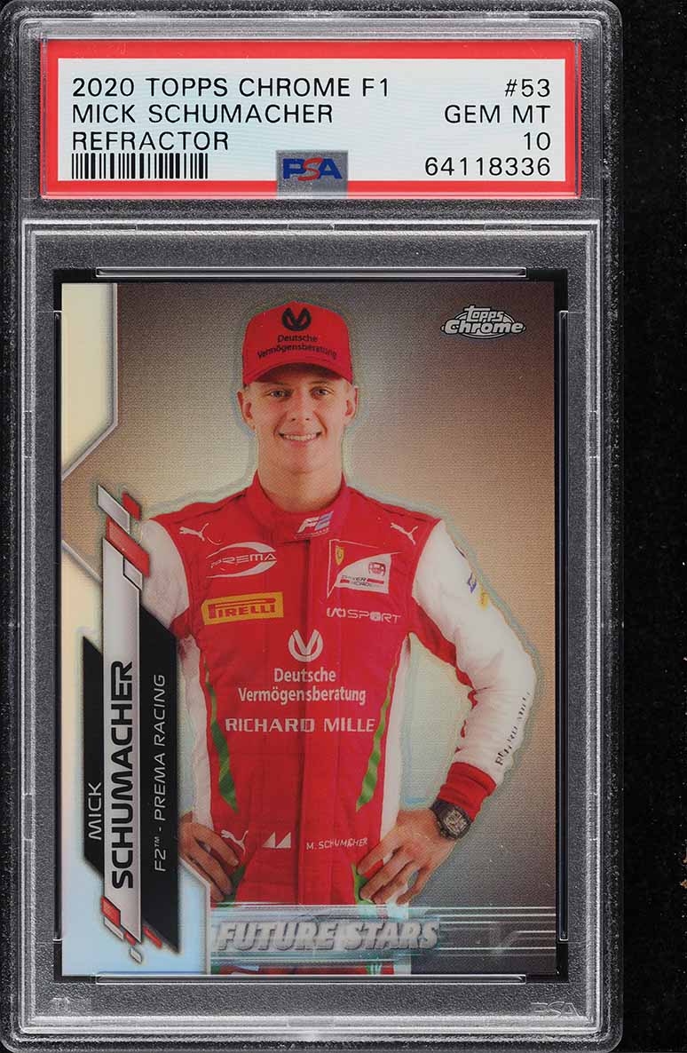 2020 Topps Chrome Formula 1 Refractor Mick Schumacher ROOKIE #53 PSA 10 GEM MINT