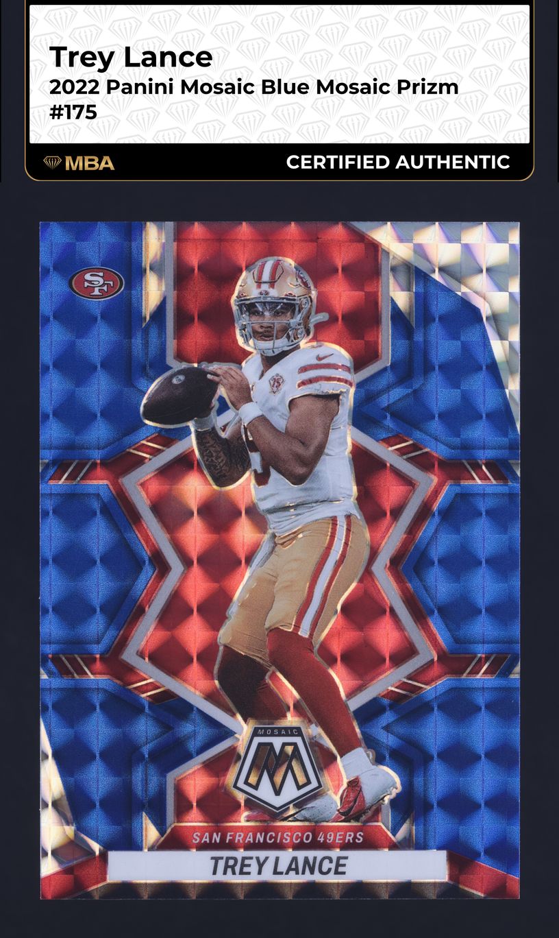 2022 Panini Mosaic Blue Trey Lance /99 #175 MBA AUTH