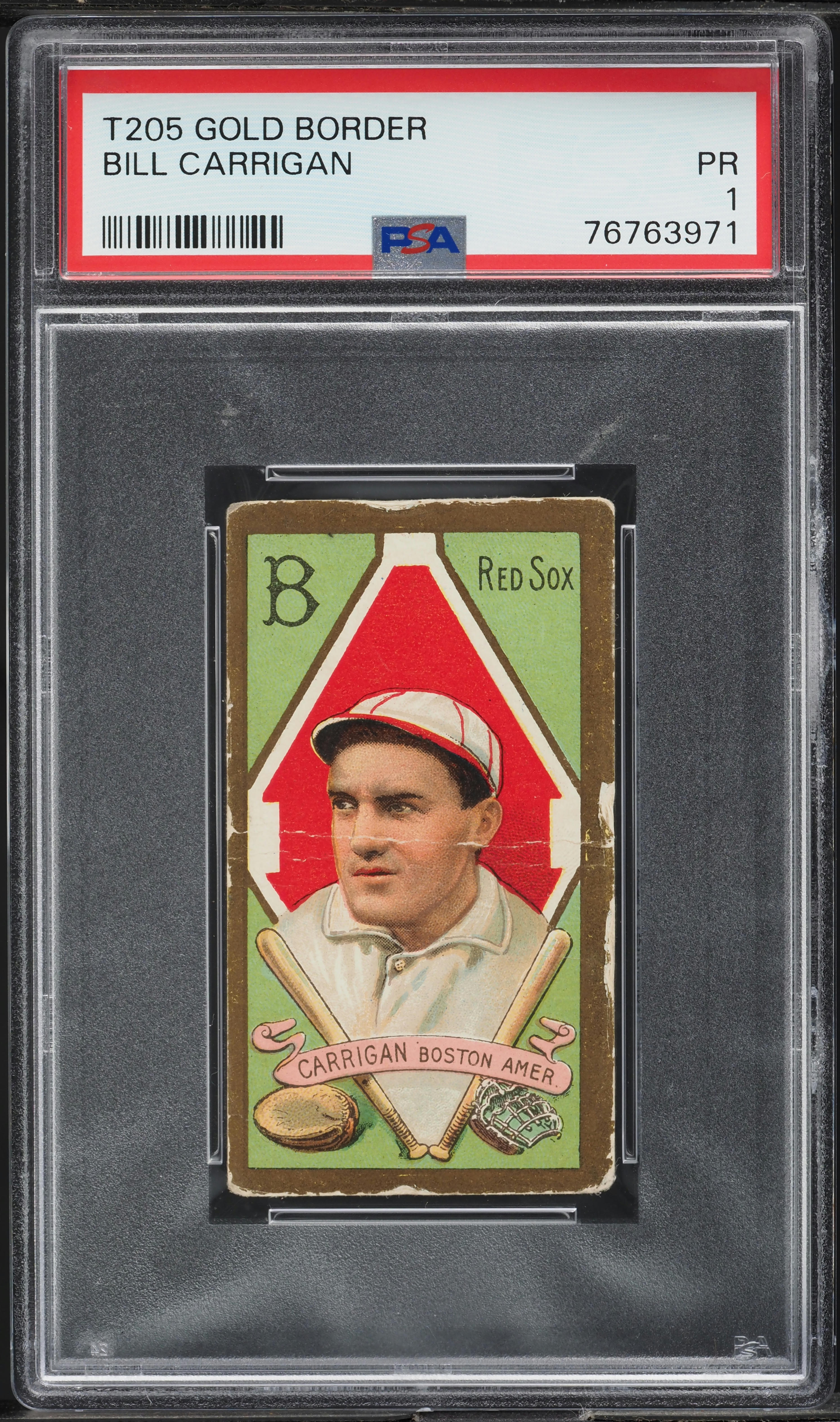 1911 T205 Gold Border Bill Carrigan PSA 1 PR