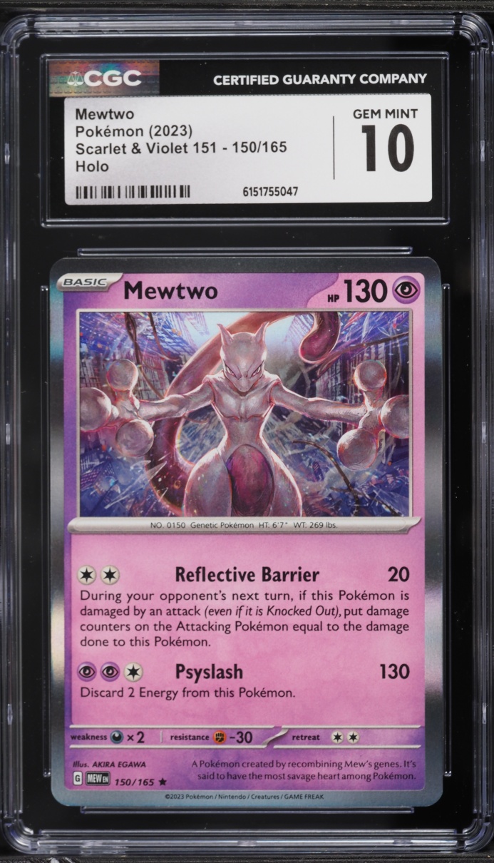 2023 Pokemon Scarlet & Violet 151 Holo Mewtwo #150 CGC 10 GEM MINT