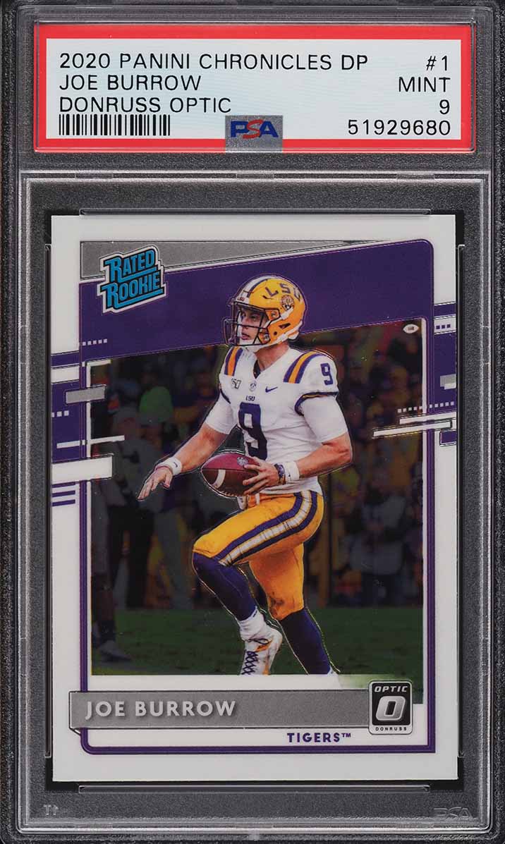 2020 Panini Chronicles Draft Donruss Optic Joe Burrow ROOKIE #1 PSA 9 MINT