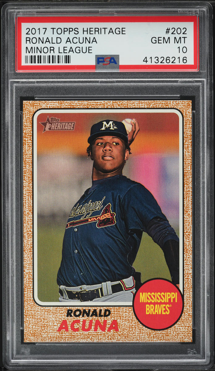 2017 Topps Heritage Minor League Ronald Acuna Jr. ROOKIE #202 PSA 10 GEM MINT