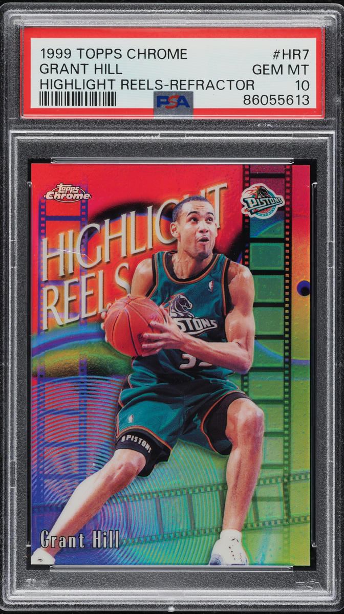 1999 Topps Chrome Highlight Reels Refractor Grant Hill #HR7 PSA 10 GEM MINT
