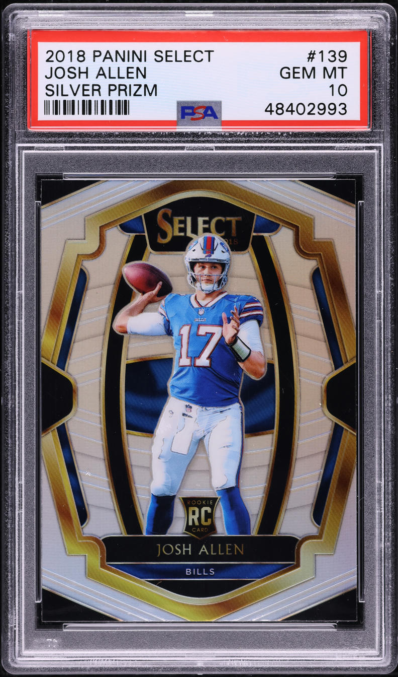 2018 Select Premier Level Silver Prizm Josh Allen ROOKIE #139 PSA 10 GEM MINT