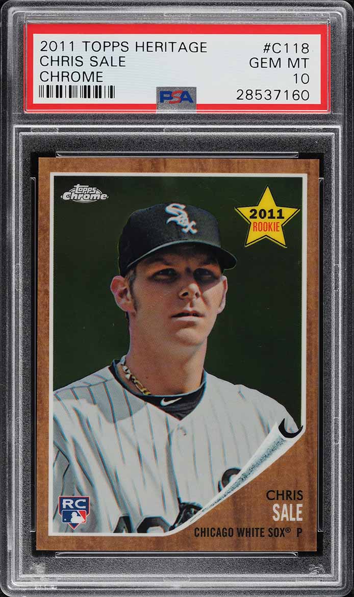 2011 Topps Heritage Chrome Chris Sale ROOKIE /1962 #C118 PSA 10 GEM MINT